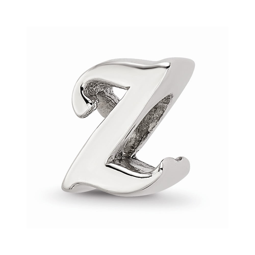 925 Sterling Silver Reflections Letter Z Script Bead; for Adults and Teens; for Women and Men