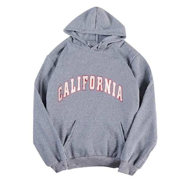Gibobby Sudadera con capucha y bolsillos Camiseta encapuchada para mujeres Impreso Casual Long Manga O cuello Pocket Pullover Tops (Gris, S)