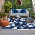 thumbnail image 2 of Navy Blue Spring Floral Outdoor Rug for Patio/Deck/Porch, Non-Slip Large Area Rug 5 x 8 Ft, Summer Botanical Abstract Flowers Indoor Outdoor Rugs Washable Area Rugs, Camping Rug Carpet Runner, 2 of 8