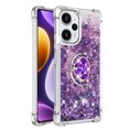 thumbnail image 2 of Funda para Xiaomi POCO F5 5G con Brillo Líquido Flotante, Purpurina, Parachoques y Anillo Giratorio Soporte, 2 of 5