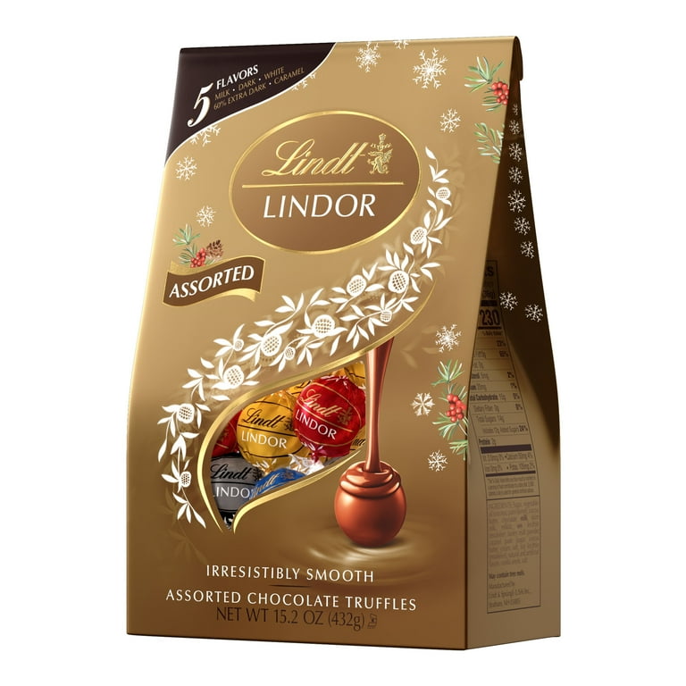 Lindt LINDOR Assorted Chocolate Christmas Candy Truffles, 15.2 oz
