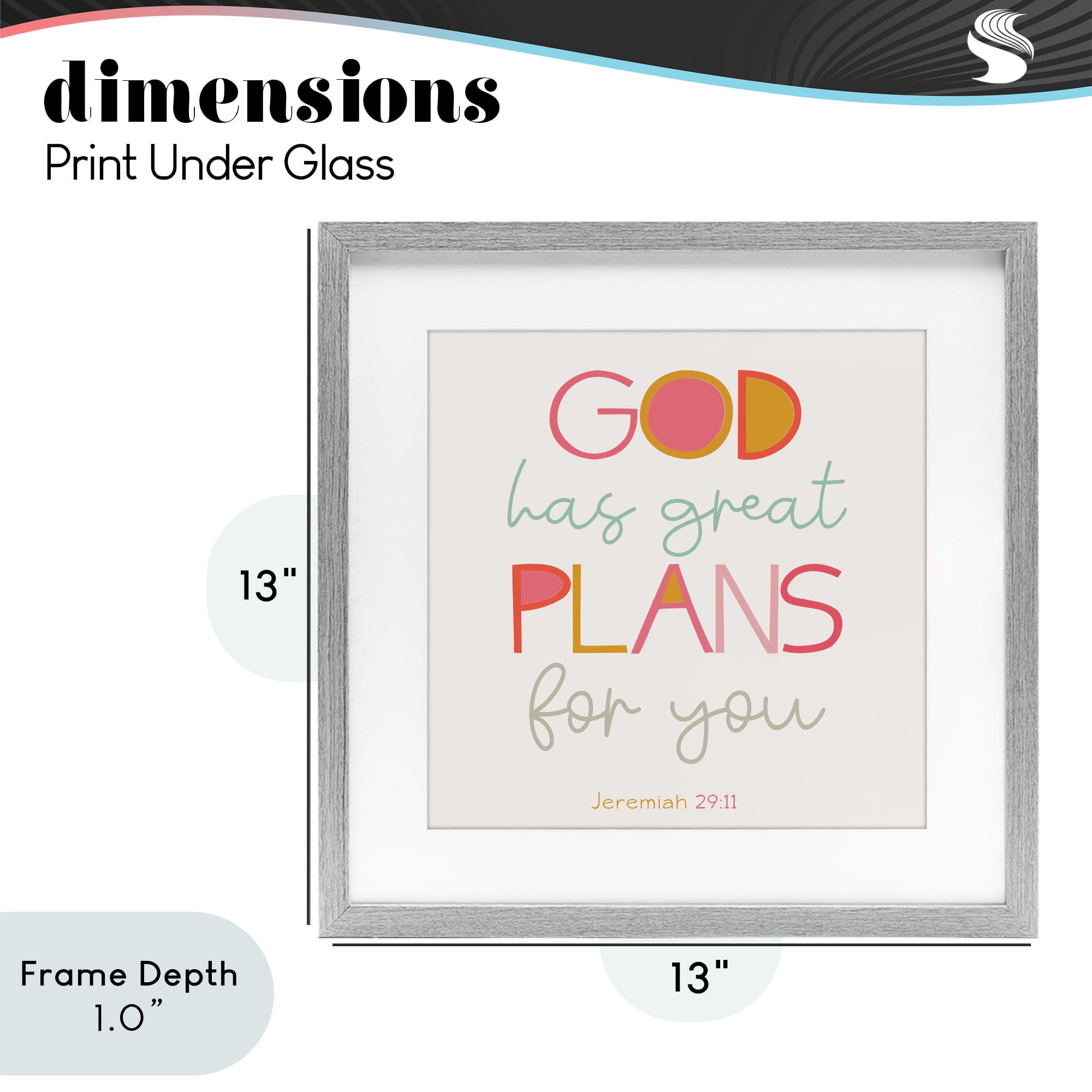 Stupell Industries God's Plans For You Gray Framed Print Under Glass, design by SD Graphics Studio