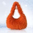 thumbnail image 1 of Bolso Hobo esponjoso para mujer, Bolso de muñeca suaves y esponjosos, Bolso diario de invierno para niñas Y2K de piel sintética, 1 of 5