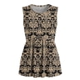 thumbnail image 4 of Fewfanhot Tops for Women Trendy Summer Tank Tops 2026 Pleated Crew Neck Floral Loose Fit Casual Sleeveless Flowy Boho Tunic Shirts, 4 of 6