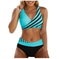 thumbnail image 1 of Wyzesi Ruffle Trim Swimwears Women's High Waisted Tankini Two Pieces Tankini Set Swimsuit Green M, 1 of 5