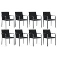 thumbnail image 2 of vidaXL 9 Piece Garden Dining Set with Cushions Poly Rattan and Steel, 2 of 5