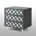 thumbnail image 4 of Tyrell Dark Grey Side Table - Lacquer Finish, Lucite Leg,, 4 of 9