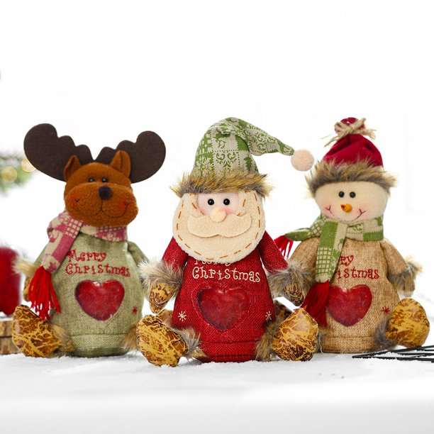 3 nuevas bolsas decorativas navideñas de manzana bolsa de regalos estereoscópica bolsa de regalos de muñeco de nieve para anciano caja de regalos para niños Las bolsas de regalo varían en tamaño