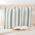 thumbnail image 4 of Pack of 2 Outdoor Pillow Covers 20x20 Inch Waterproof Sage Green Grey Striped Throw Pillow Covers,Decorative Couch Pillow Shams Protectors Minimalist Farmhouse Stripe Patio Pillowcases Cushion Covers, 4 of 8