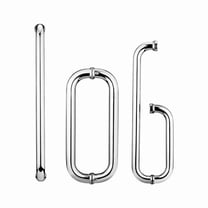 EXHUMKY L-Shaped Shower Door Handle, 304 Stainless Steel, Finish, and Stylish for Home Bathroom Use