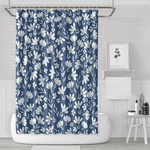 Waterproof Beautiful Colorful Floral Shower Curtain 72x72 Inch Boho Style Polyester Unique Shower Curtain for Bathroom Hotel Home Decor with 12 Plastic Hooks