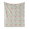 thumbnail image 1 of Garden Soft Flannel Fleece Blanket, Wildflowers Leaves and Branches Pattern with Botanical Motifs Romantic Vintage Theme, Cozy Plush for Indoor and Outdoor Use, 70" x 90", Multicolor, by Ambesonne, 1 of 6