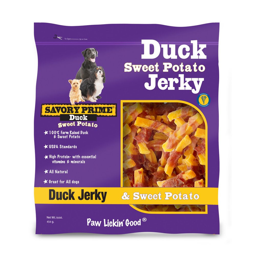 Savory Prime Natural Duck Jerky Dog Treats, 16 Oz.