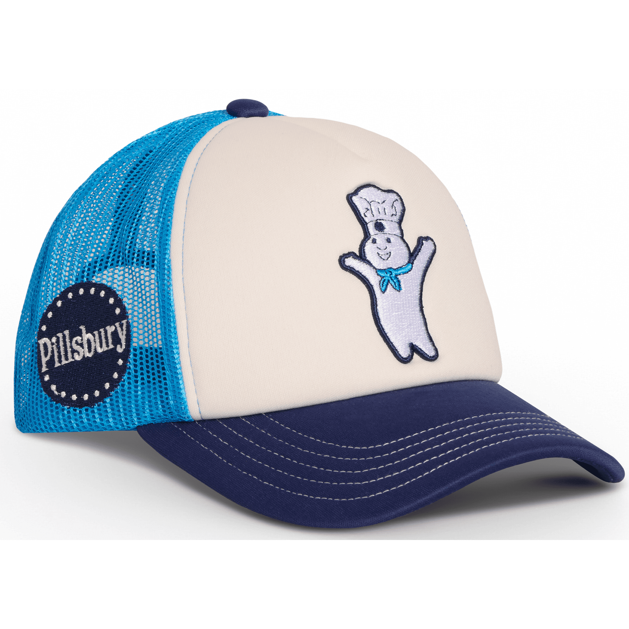 ODD SOX – Pillsbury Trucker Hat – Classic Mesh Snapback Cap – Officially Licensed Doughboy Logo –