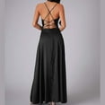 thumbnail image 4 of adviicd Robes pour Femmes Robes d'Été pour Femmes Col Ras du Cou Manches Courtes Taille à Nouer à Volants Décontractée Robe Trapèze Noir,P, 4 of 5
