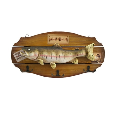 

Duretiony Hanging Decoration Wall Surface Hook Rack Simulation Fish Pendant Wooden Creative Resin Handicraft
