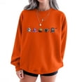 thumbnail image 2 of Women Spooky Season Sweatshirt Embroidered Solid Color Halloween Pullover Casual Long Sleeve Fall Holiday Top, 2 of 3