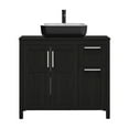 thumbnail image 6 of PULUOMIS 36 Inches Bathroom Vanity in Black Finish with Square Ceramic Vessel Sink, Single Bathroom Vanity with Top, 2-Door Cabinet and 2 Drawers, 6 of 18