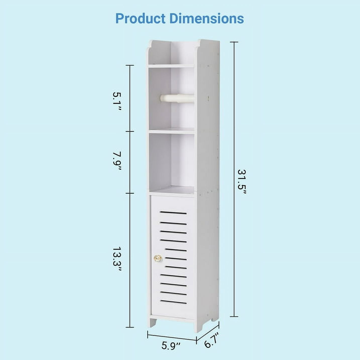 Homeika 2-Door Bathroom Cabinet, 4-Tier Design, Small Space Homeika 2-Door Bathroom Cabinet, 4-Tier Design, Small Space