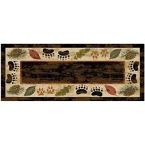 Mayberry Rug CC20676 20X44 20 x 44 in. Cozy Cabin Printed Nylon Kitchen Mat & Rug, Timber Ridge