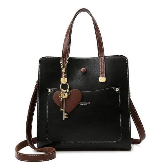 Women's Tote Handbag PU Leather Shoulder Bag Large Capacity Multiple Pockets Bag Women's Crossbody Handbag Fashion Tote Top Handle Satchel A28