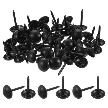 Uxcell 100 Pack Upholstery Tacks, 7 x 13mm Round Head Upholstery Nails Pins Vintage Decorative Furniture Tacks for Chairs Sofas Beds DIY Project, Black