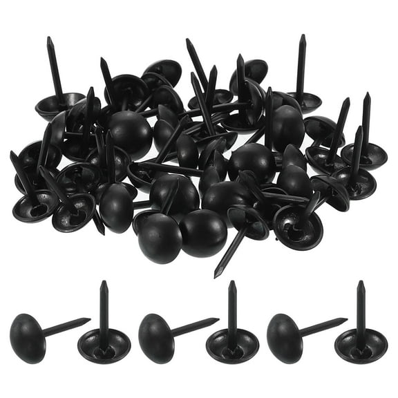 Uxcell 100 Pack Upholstery Tacks, 7 x 13mm Round Head Upholstery Nails Pins Vintage Decorative Furniture Tacks for Chairs Sofas Beds DIY Project, Black