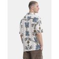thumbnail image 4 of No Boundaries Men's & Big Men's Rayon Print Button Up Shirt with Short Sleeves, Sizes XS-5XL, 4 of 5