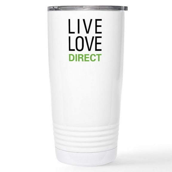 CafePress - Live Love Direct Stainless Steel Travel Mug - Insulated Stainless Steel Travel Tumbler 20 oz.