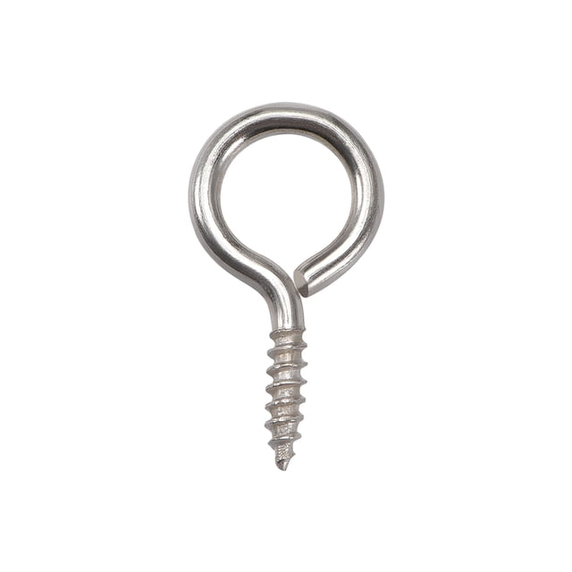 Ganchos de ojo de tornillo pequeños de 0.75" con tornillos autoperforantes de acero al carbono, ganchos en forma de anillo de tornillo, tono azul, paquete de 200