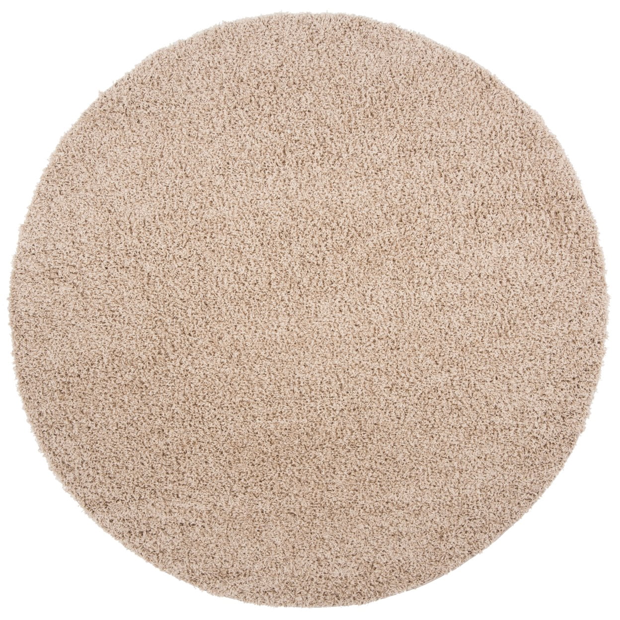 SAFAVIEH Athens Lavena Solid Shag Area Rug, Beige, 6'7" x 6'7" Square