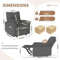 thumbnail image 6 of Wall Hugger Recliner with Charging Station, Zero Wall Power Recliner Chair, Polyester Fabric Electric Recliner Armchair Sofa for Living Room, Bedroom, Apartment, Dark Grey, 6 of 9