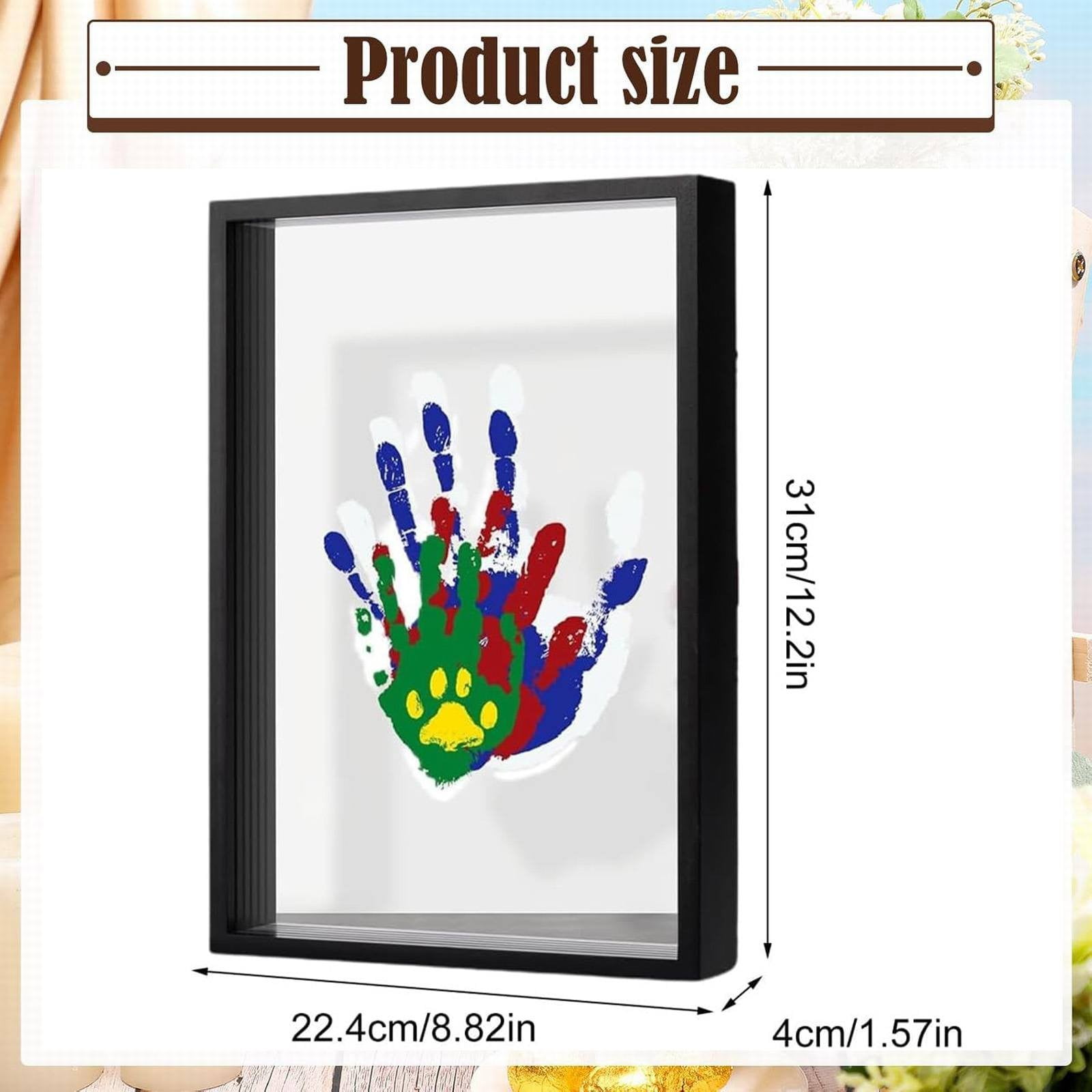 ZMKIAG Family Handprint Kit with Keepsake Frame and Clear Acrylic Sheets - DIY Art Craft for 𝗞𝗶𝗱𝘀, Personalized Gift for New Parents, Grandparents and Memorable Family Activities