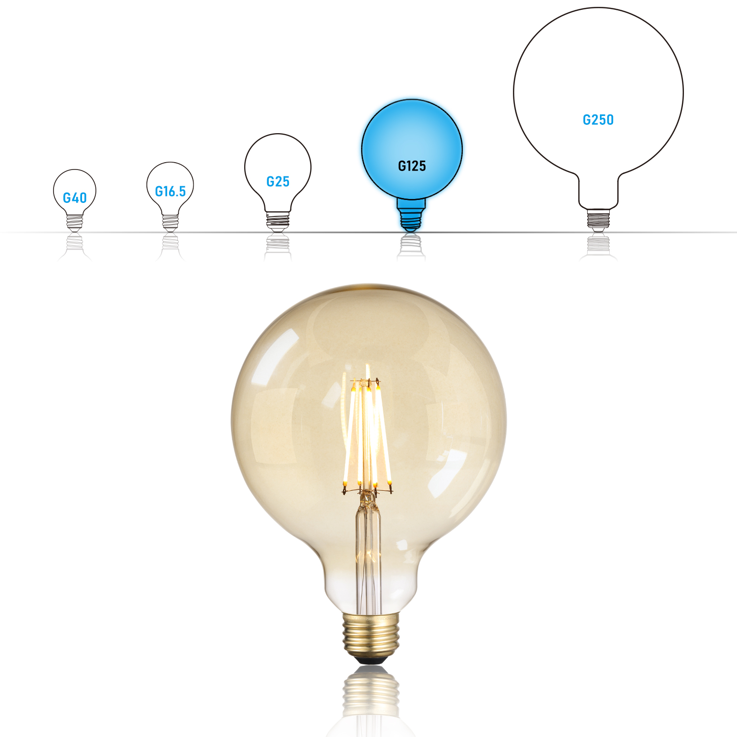 2 Pack G125 LED Decorative Edison Bulbs, Globe Light Bulbs Dimmable, 100W Eqv., Amber, E26 Base, Vintage Filament Light Bulbs for Pendant Light, Floor Lamp, 2500K Soft White