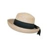 Size one size Women's Raffia Straw Braided Wide Brim Hat with Black Bow