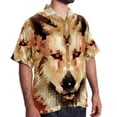 thumbnail image 2 of Pixel Dog Men's Short Sleeve Printed Button Down Hawaiian Beach Shirts, 2 of 6