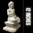 thumbnail image 2 of Buddha statue Large 12 inches White Marble YOGA meditating Buddha idol Hand carved Big Buddha sculpture Hindu Buddhism Teaching Buddha Temple Home Décor Housewarming Gifts Spiritual Anniversary Gifts, 2 of 7