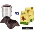 thumbnail image 4 of Dispensador automático de comida para gatos, gran capacidad, dispensador de agua para perros y mascotas, color marrón, juego de comederos, 4 of 5