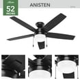thumbnail image 4 of Hunter - Anisten Indoor Ceiling Fan With Light, 52-inch, Matte Black, Modern-style, 4-speed, Energy Star, 52776, for Living Rooms, Bedrooms, 4 of 16