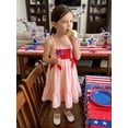 thumbnail image 5 of BemeyourBBs Kids Toddler Baby Girl 4th of July Dress Outfit Baby Girl Independent Day Summer Dress Patriot American Flag Embroidery Spaghetti Strap Sleeveless Square Neck Ruffled Dress, 5 of 9