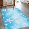 thumbnail image 2 of 3'x5' Rug for Living Room Bedroom, Blue Ombre Coastal Washable Area Rugs Non-Slip Carpet Mats, Sea Nautical Summer Beach Starfish Coral Indoor Low Pile Area Rug Runner for Kitchen, Mudroom, 2 of 8