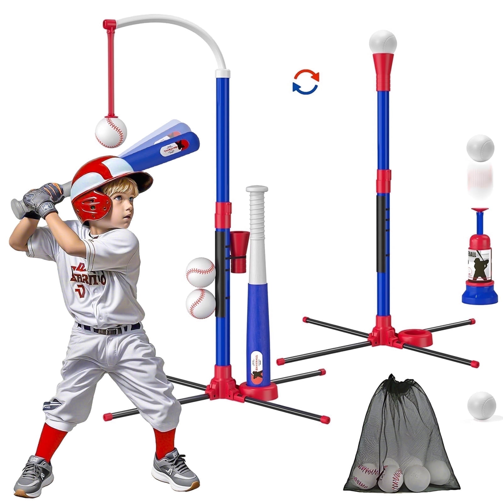 LINXUXIE 3-in-1 Kids Baseball Set T-Ball Sport Games Toys for Boys & Girls Birthday Chrismas Gifts for 1-3 3-5 5-8 Year Old