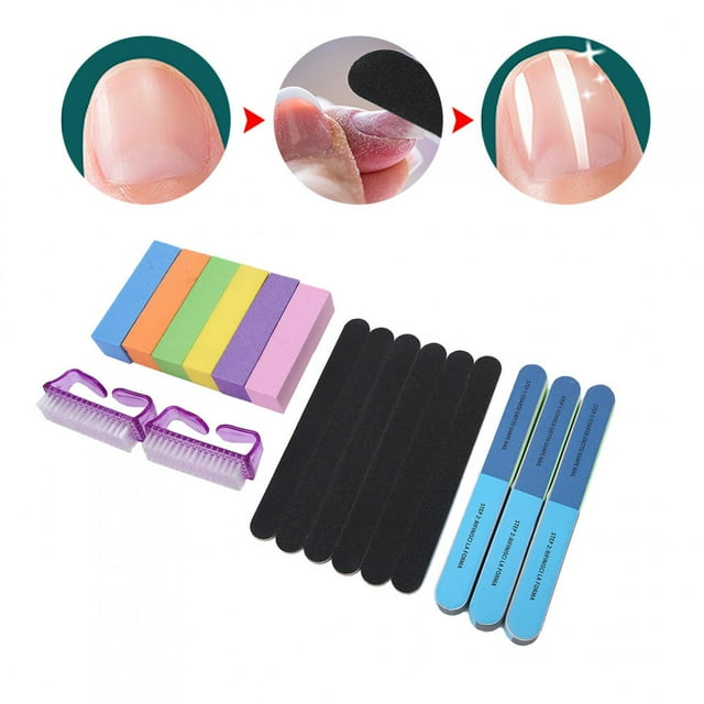 Herramienta para pulir uñas ANGGREK tira de Pulido Juego de decoración de uñas 17 piezas