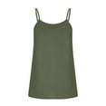 thumbnail image 6 of Ndbuld Womens 2025 Tank Tops Casual Crewneck Sleeveless T Shirts Summer Women Solid Color Round Neck Sleeveless Casual Tee Tops Tank Early Access Deals Army Green 2XL, 6 of 7