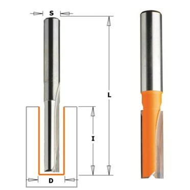 CMT 812.095.11, Straight Bit, 1/4-Inch Shank, 3/8-Inch Diameter, Carbide-Tipped