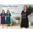 thumbnail image 2 of FEREMO Nightgown for Women Plus Size Long Sleepwear Printed Comfy Sleep Shirts 3 Pack, 2 of 6