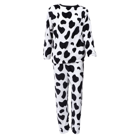 Hemoton Women’s Sleeve Flannel Pajamas Set Warm Print Sleepwear Nightwear