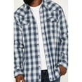 thumbnail image 3 of Moonshine Spirit Men's Propane Plaid Print Snap Western Flannel Shirt - MSFA22FL13-NVY, 3 of 4