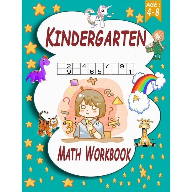 Kindergarten Math Workbook: Homeschool, Kindergarteners, Addition and Subtraction Activities Age4-8, Worksheets, Coloring by numbers(Activity Books) ...