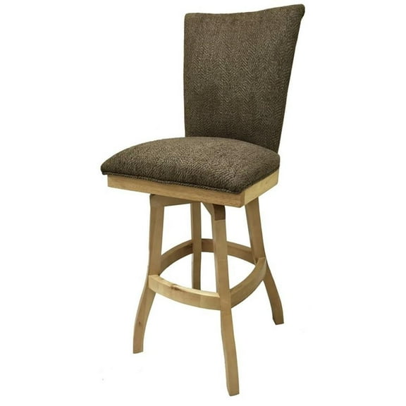 Tobias Designs 30" Swivel Solid Wood Bar Stool in Wheat/Natural